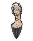 Okala Leather Ankle-Wrap Pump, Black