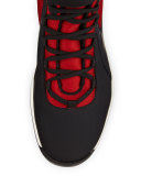 America's Cup Men's High-Top Sneaker, Black/Red