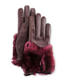 Leather & Rabbit Fur Gloves