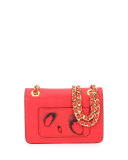Small Burned-Print Shoulder Bag, Red