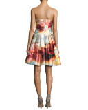 Meteor Jacquard Strapless Fit & Flare Cocktail Dress, Multicolor