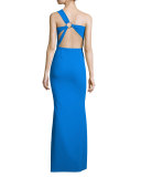 One-Shoulder Strappy-Back Gown 
