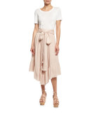 Textured Asymmetric Culottes, Powder