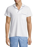 Donald Waffle Cotton Polo Shirt, White/Navy