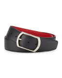 Reversible Leather Belt, Red/Navy 