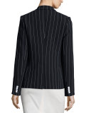 Daytona Pinstriped Cutaway Blazer, Black/White