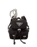 Vela Backpack-Shaped Handbag Charm/Keychain, Black (Nero)
