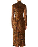 Velvet Bodycon Long-Sleeve Dress