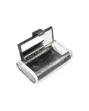 Lara Acrylic Ice Clutch Bag, Steel