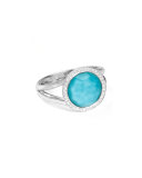 Stella Mini Lollipop Ring in Turquoise Doublet with Diamonds, 0.15 