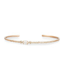 Brown & White Diamond Oval Bracelet in 18K Rose Gold