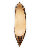 Decollette Patent Red Sole Pump, Animal