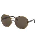 Trimmed Monochromatic Octagonal Sunglasses