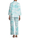 Abstract Butterfly Pajama Set, White