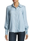 Feminine Denim Blouse, Rowan