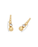 Golden Crystal Stud Crawler Earrings