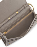 Saffiano Wallet on a Chain, Gray (Argilla)