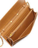 Saffiano Leather Wallet-on-Chain, Brown (Cannella)