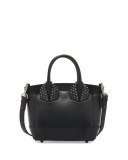 Eloise Small Leather Spike Tote Bag, Black