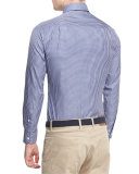 Veneto Check Sport Shirt, Cobalto