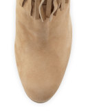 Fringie Fringe Suede Knee Boot, Skin Nude