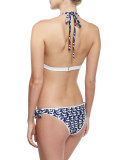 Enna Sailboat-Print Swim Bottom, Navy