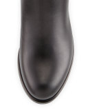 Ascot Ribbon Lace-Up Riding Boot, Black