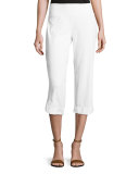 Eden Pull-On Capri Pants, White