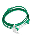 Anchor Leather Bracelet, Kelly Green 