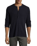 Hudson Ribbed Henley T-Shirt, Navy