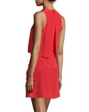 Sophia Sleeveless Silk Popover Dress, Cadmium Red