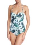 Sea Tree Bustier One-Piece Swimsuit