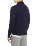 Solomeo Wool-Blend Polo Sweater, Cobalt