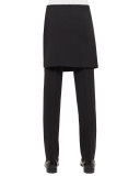 Skirt-Overlay Massai-Detail Pants, Black