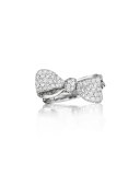 18K White Gold Pavé Diamond Bow Ring, Size 6