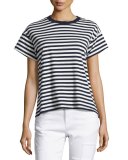 Striped Ringer Tee, Blue/White