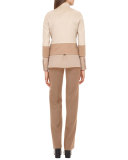 Carol Classic Flat-Front Pants, Camel