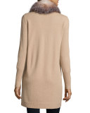 Cashmere Fox Fur Collar Cardigan  