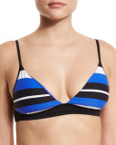 Walk The Line Striped Triangle Swim Top