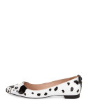 elena dalmatian ballerina flat, white/black