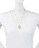 Eden Medallion Pendant Necklace with Diamond, 25"L