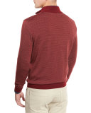 High-Performance Merino Wool Quarter-Zip Pullover, Medium Red Fan