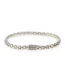 Dot Silver 4.3mm Small Chain Bracelet, Size M