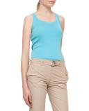 Scoop-Neck Wool Tank, Turquoise