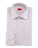 Box-Check Long-Sleeve Dress Shirt, Pink