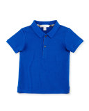 Palmer Short-Sleeve Pique Cotton Polo Shirt, Blue, Size 6M-3