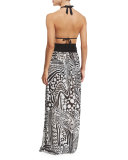 Printed Long Jersey Maxi Dress/Skirt Coverup