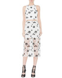 Ophelia Lace Midi Skirt, White/Black