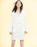 Jackson Bell-Sleeve Sheath Dress, Black/White