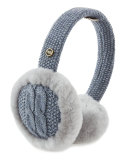 Wired Cable-Knit Crochet Earmuffs, Steel